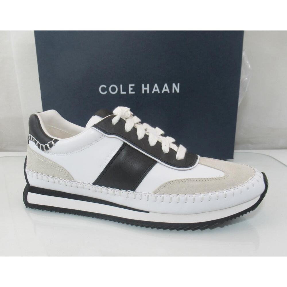 Women's Cole Haan GrandPro Premier Runner Sneakers Lace Up White Black Size 9.5